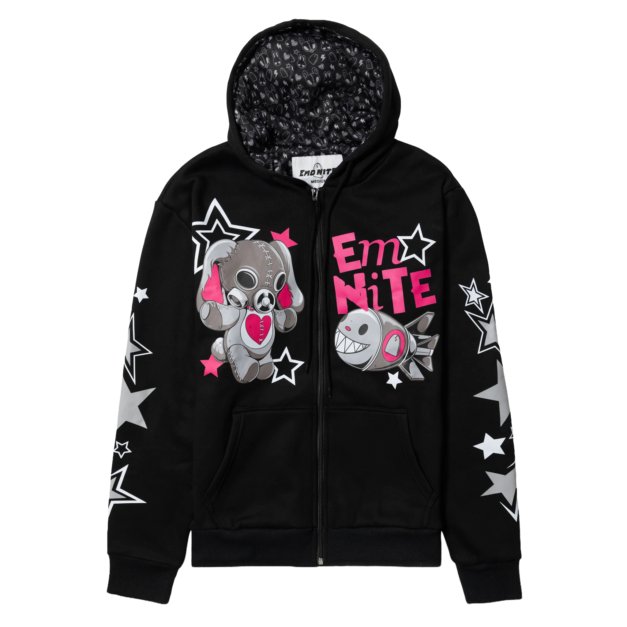 Bunny Bomb Zip Up Liner Hoodie